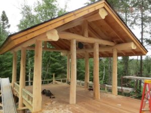 startup Log cedar lake home ely gazebo huisman Ely MN
