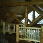 Log railings and roof system from loft