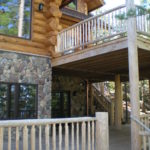 log home decks log railing