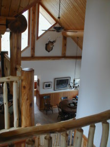 Looking over living room from the loft