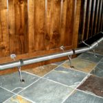 bar footrest slate floor