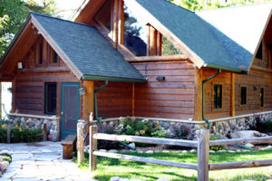 Cedar and stone lake cabin, entry