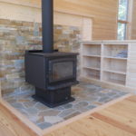 pine cabinet room devider woodstove