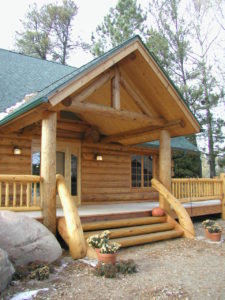 Cedar log home entry