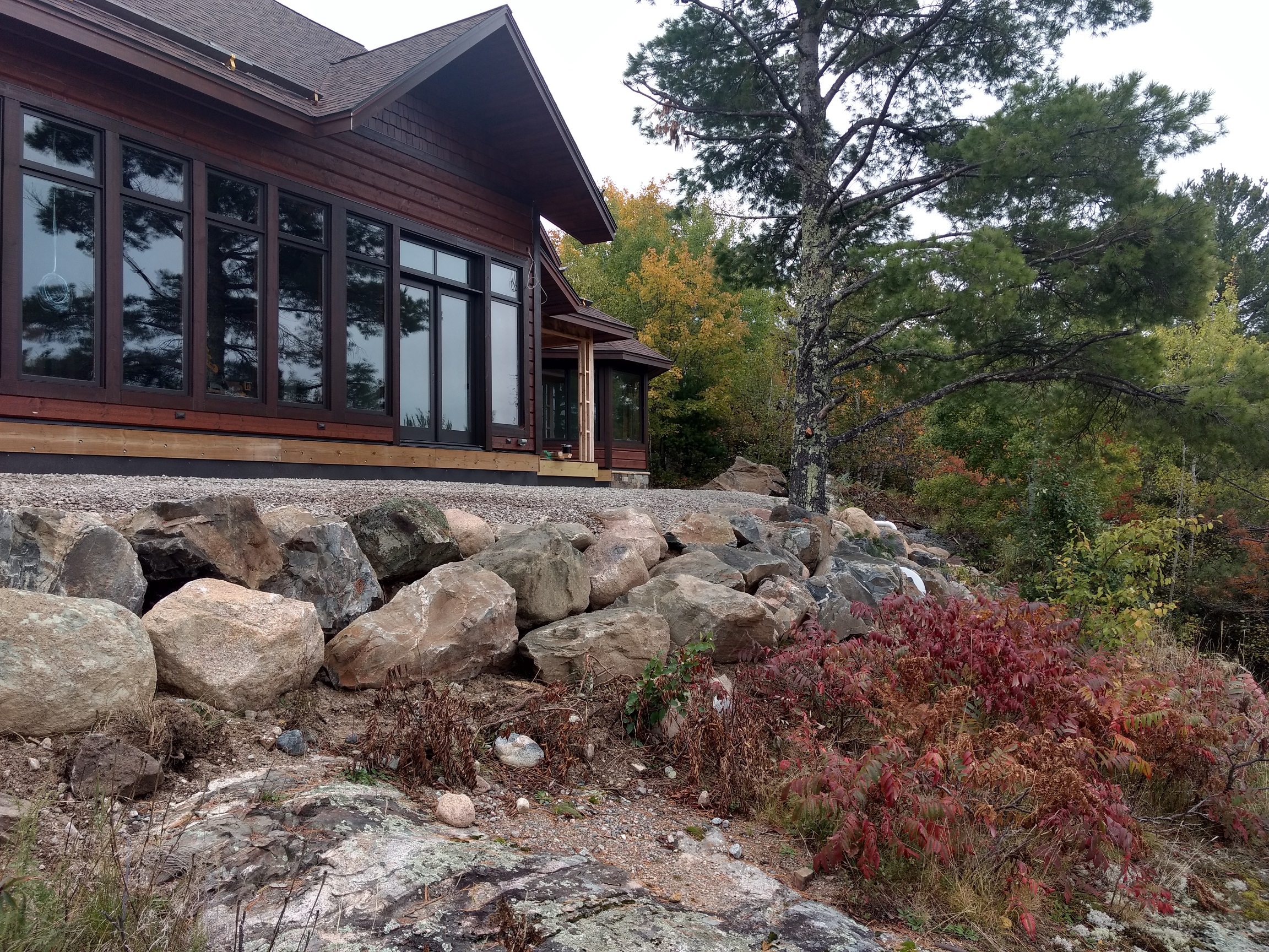 Lakeside landscaping, ready for the deck