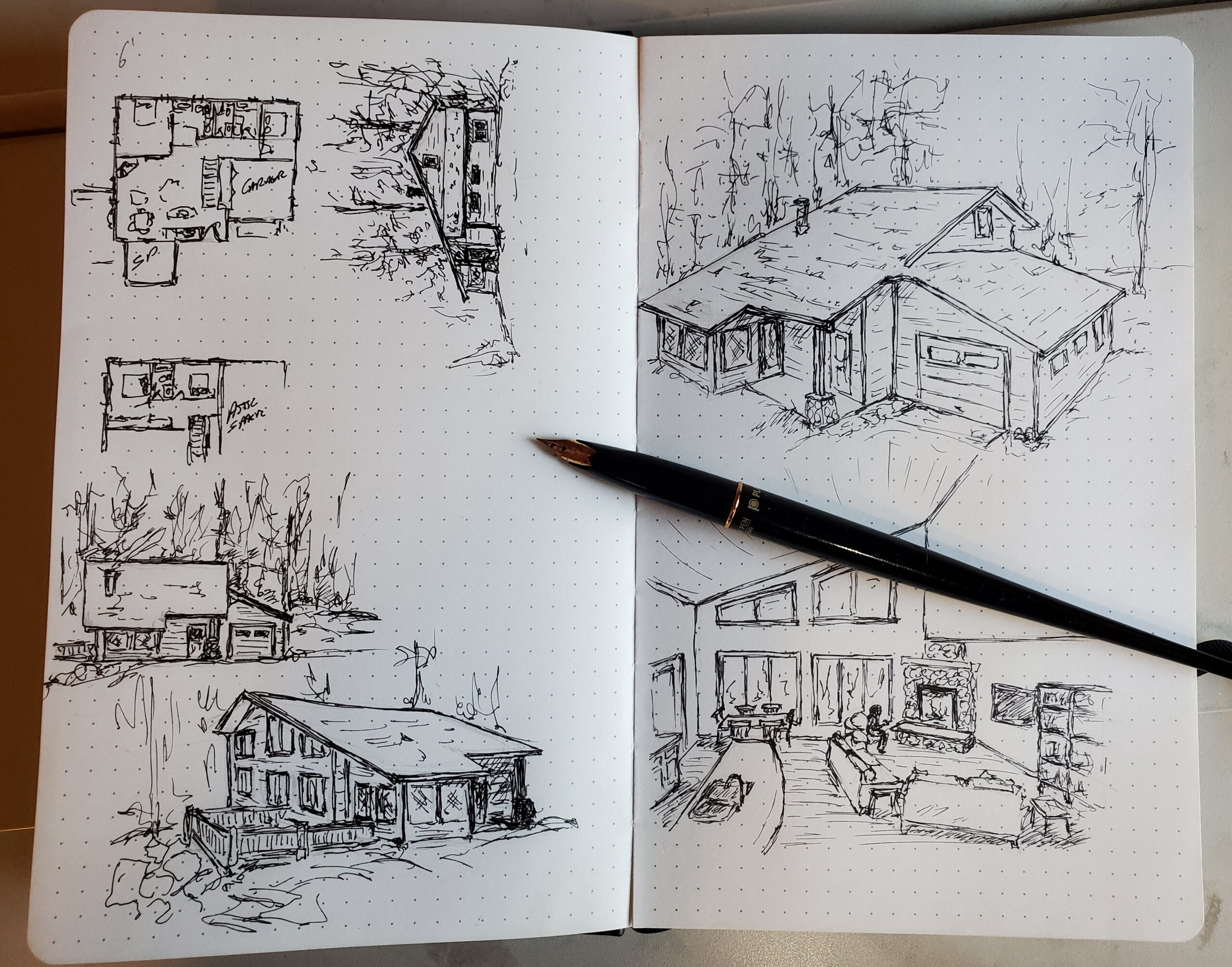 House design sketchbook page John Huisman