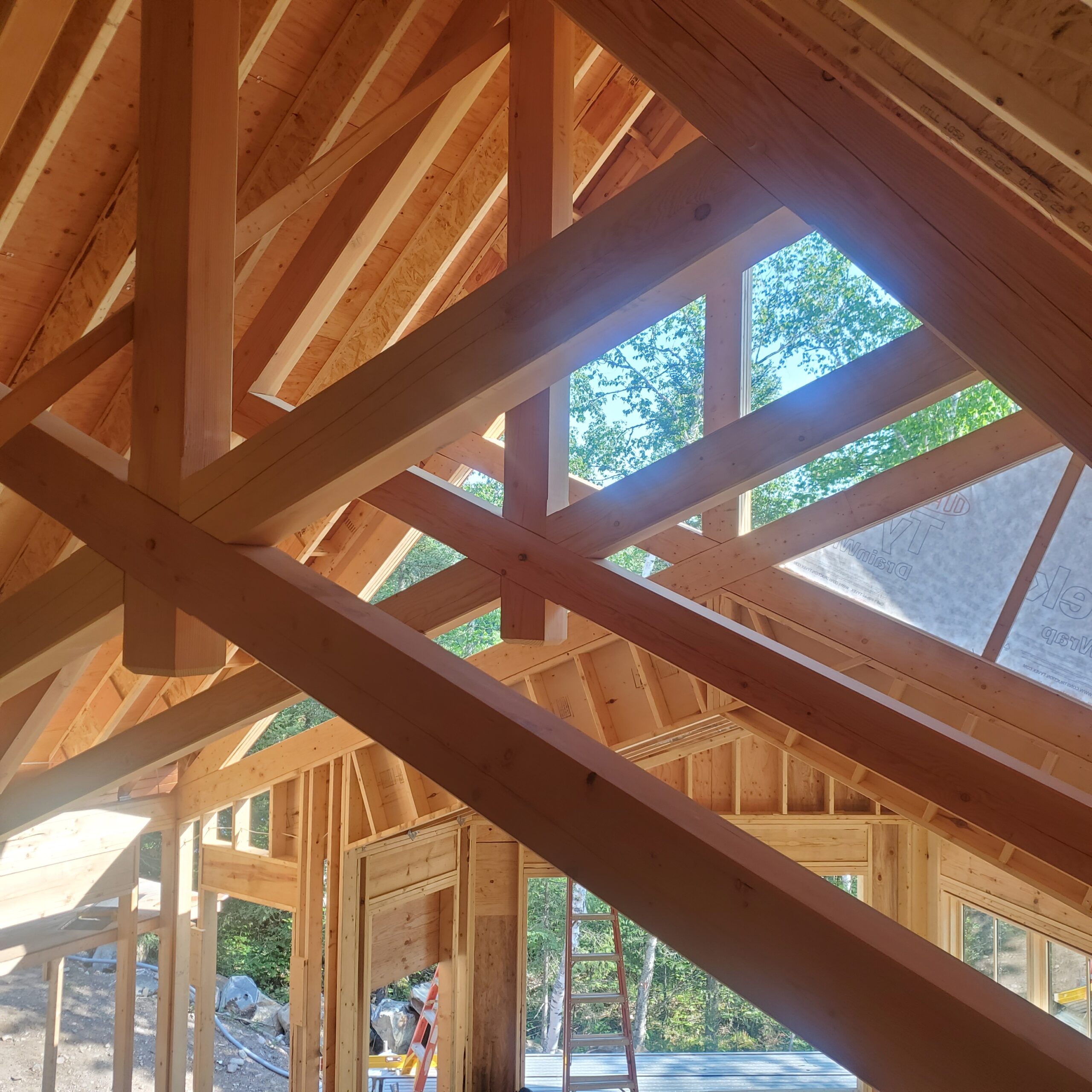 Timber trusses in the great room Timber trusses in the great room