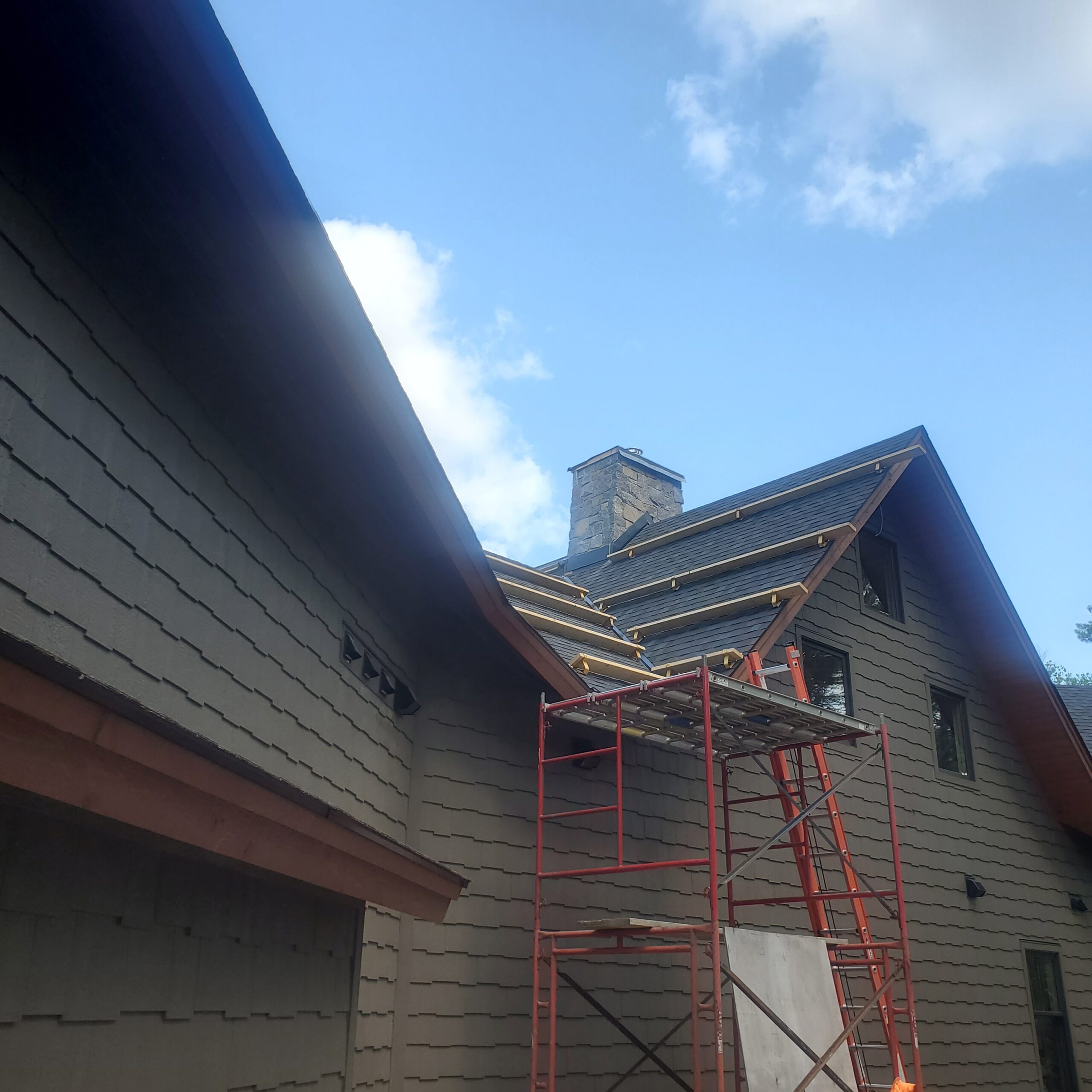 Stone chimney and roofing Stone chimney and roofing